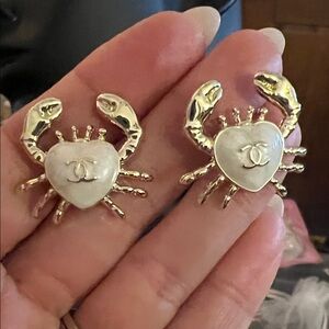 Gold Crab Heart Brooch